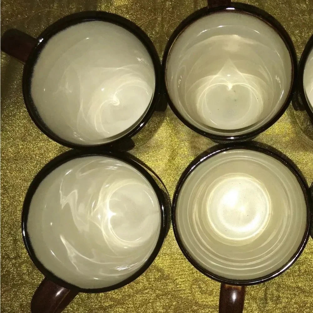 Pier 1 Brown Ombré Reactive Micro Dishwasher Safe Stoneware Cup Mug